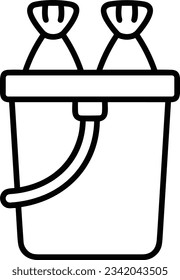 Bucket icon symbol vector image. Illustration of the bucket cleaning equipment washing outline design image. EPS 10