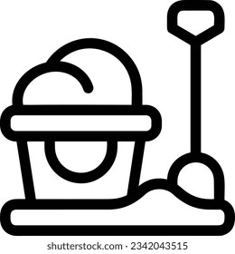 Bucket icon symbol vector image. Illustration of the bucket cleaning equipment washing outline design image. EPS 10