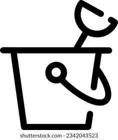 Bucket icon symbol vector image. Illustration of the bucket cleaning equipment washing outline design image. EPS 10