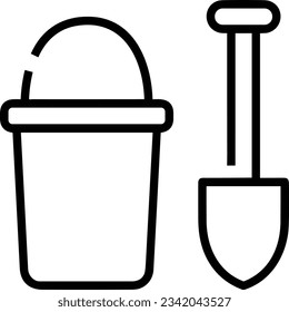 Bucket icon symbol vector image. Illustration of the bucket cleaning equipment washing outline design image. EPS 10