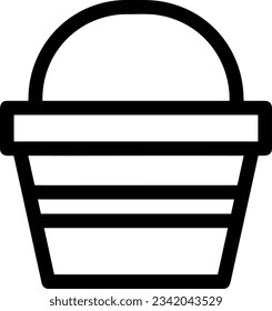 Bucket icon symbol vector image. Illustration of the bucket cleaning equipment washing outline design image. EPS 10