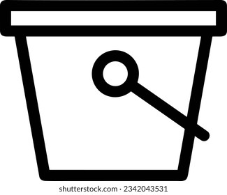 Bucket icon symbol vector image. Illustration of the bucket cleaning equipment washing outline design image. EPS 10