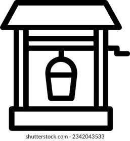 Bucket icon symbol vector image. Illustration of the bucket cleaning equipment washing outline design image. EPS 10