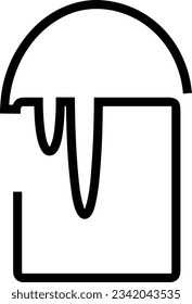 Bucket icon symbol vector image. Illustration of the bucket cleaning equipment washing outline design image. EPS 10