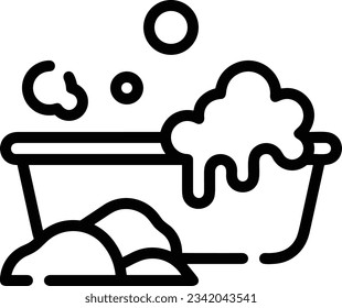 Bucket icon symbol vector image. Illustration of the bucket cleaning equipment washing outline design image. EPS 10