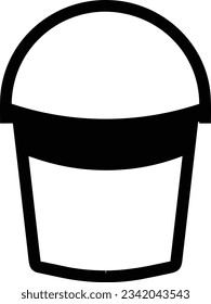 Bucket icon symbol vector image. Illustration of the bucket cleaning equipment washing outline design image. EPS 10