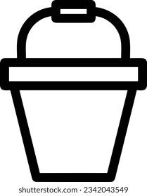 Bucket icon symbol vector image. Illustration of the bucket cleaning equipment washing outline design image. EPS 10
