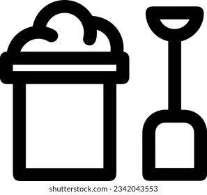 Bucket icon symbol vector image. Illustration of the bucket cleaning equipment washing outline design image. EPS 10