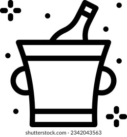 Bucket icon symbol vector image. Illustration of the bucket cleaning equipment washing outline design image. EPS 10