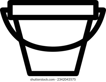 Bucket icon symbol vector image. Illustration of the bucket cleaning equipment washing outline design image. EPS 10
