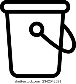 Bucket icon symbol vector image. Illustration of the bucket cleaning equipment washing outline design image. EPS 10