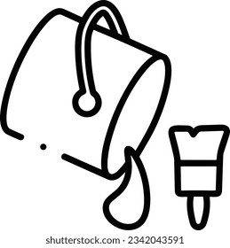 Bucket icon symbol vector image. Illustration of the bucket cleaning equipment washing outline design image. EPS 10