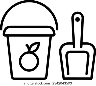 Bucket icon symbol vector image. Illustration of the bucket cleaning equipment washing outline design image. EPS 10