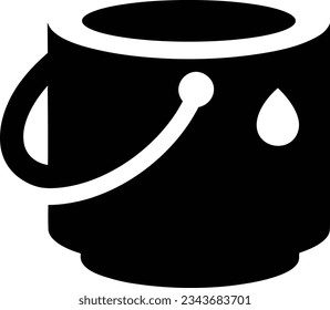 Bucket icon symbol vector image. Illustration of the bucket cleaning equipment washing outline design image. EPS 10