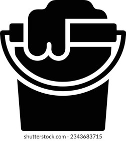 Bucket icon symbol vector image. Illustration of the bucket cleaning equipment washing outline design image. EPS 10