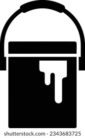Bucket icon symbol vector image. Illustration of the bucket cleaning equipment washing outline design image. EPS 10