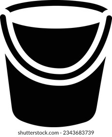 Bucket icon symbol vector image. Illustration of the bucket cleaning equipment washing outline design image. EPS 10