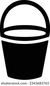 Bucket icon symbol vector image. Illustration of the bucket cleaning equipment washing outline design image. EPS 10