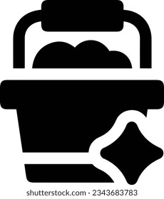 Bucket icon symbol vector image. Illustration of the bucket cleaning equipment washing outline design image. EPS 10