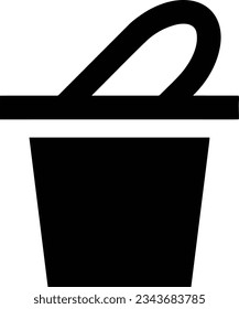 Bucket icon symbol vector image. Illustration of the bucket cleaning equipment washing outline design image. EPS 10