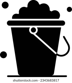 Bucket icon symbol vector image. Illustration of the bucket cleaning equipment washing outline design image. EPS 10