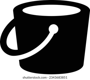 Bucket icon symbol vector image. Illustration of the bucket cleaning equipment washing outline design image. EPS 10
