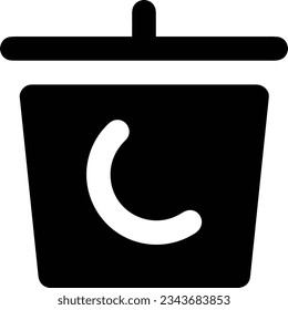 Eisensymbol, Vektorbild. Illustration der Eimerreinigungsausrüstung, die das Design der Umrisslinie abbildet. EPS10