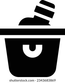Imagen vectorial del símbolo de icono del cubo. Ilustración de la imagen de diseño del contorno de lavado del equipo de limpieza de cubos. EPS 10