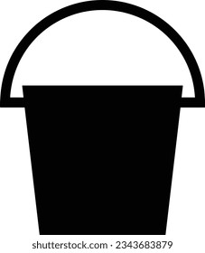 Bucket icon symbol vector image. Illustration of the bucket cleaning equipment washing outline design image. EPS 10