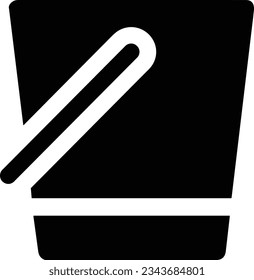 Bucket icon symbol vector image. Illustration of the bucket cleaning equipment washing outline design image. EPS 10