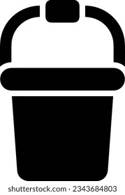 Bucket icon symbol vector image. Illustration of the bucket cleaning equipment washing outline design image. EPS 10