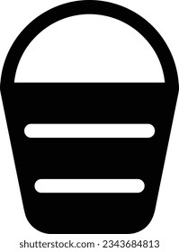 Bucket icon symbol vector image. Illustration of the bucket cleaning equipment washing outline design image. EPS 10