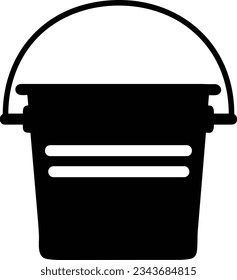 Bucket icon symbol vector image. Illustration of the bucket cleaning equipment washing outline design image. EPS 10