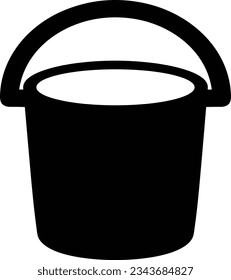 Bucket icon symbol vector image. Illustration of the bucket cleaning equipment washing outline design image. EPS 10