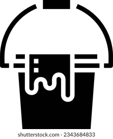 Bucket icon symbol vector image. Illustration of the bucket cleaning equipment washing outline design image. EPS 10