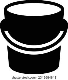 Bucket icon symbol vector image. Illustration of the bucket cleaning equipment washing outline design image. EPS 10