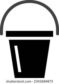 Bucket icon symbol vector image. Illustration of the bucket cleaning equipment washing outline design image. EPS 10