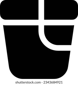 Bucket icon symbol vector image. Illustration of the bucket cleaning equipment washing outline design image. EPS 10