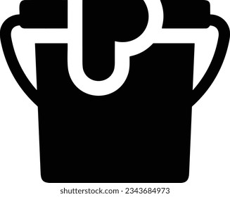 Bucket icon symbol vector image. Illustration of the bucket cleaning equipment washing outline design image. EPS 10
