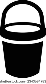 Imagen vectorial del símbolo de icono del cubo. Ilustración de la imagen de diseño del contorno de lavado del equipo de limpieza de cubos. EPS 10