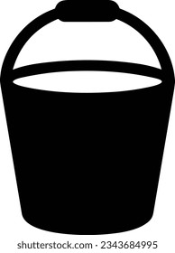 Bucket icon symbol vector image. Illustration of the bucket cleaning equipment washing outline design image. EPS 10