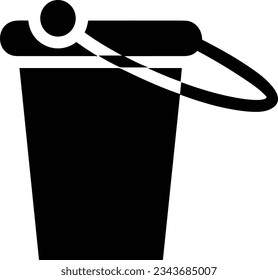 Bucket icon symbol vector image. Illustration of the bucket cleaning equipment washing outline design image. EPS 10
