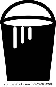 Bucket icon symbol vector image. Illustration of the bucket cleaning equipment washing outline design image. EPS 10