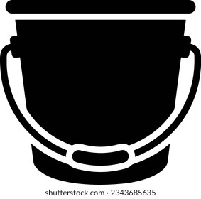 Bucket icon symbol vector image. Illustration of the bucket cleaning equipment washing outline design image. EPS 10