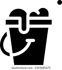 Bucket icon symbol vector image. Illustration of the bucket cleaning equipment washing outline design image. EPS 10