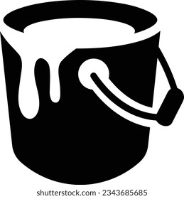 Bucket icon symbol vector image. Illustration of the bucket cleaning equipment washing outline design image. EPS 10