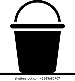 Eisensymbol, Vektorbild. Illustration der Eimerreinigungsausrüstung, die das Design der Umrisslinie abbildet. EPS10