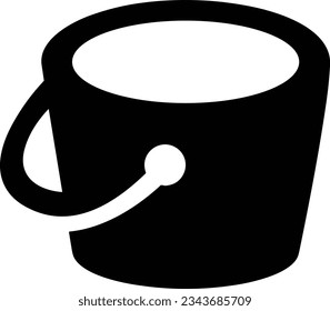 Bucket icon symbol vector image. Illustration of the bucket cleaning equipment washing outline design image. EPS 10