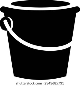 Bucket icon symbol vector image. Illustration of the bucket cleaning equipment washing outline design image. EPS 10