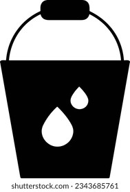 Bucket icon symbol vector image. Illustration of the bucket cleaning equipment washing outline design image. EPS 10